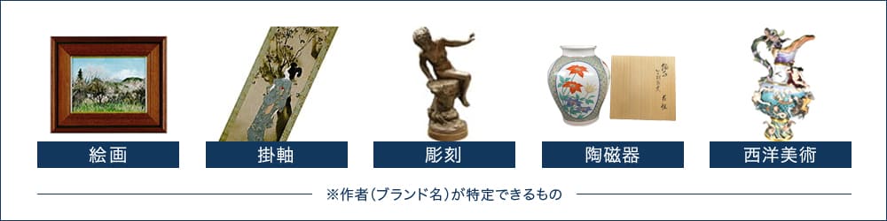 資産評価 対応可能ジャンル⼀覧