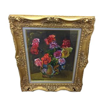 中川一政 油彩 『薔薇』 15号