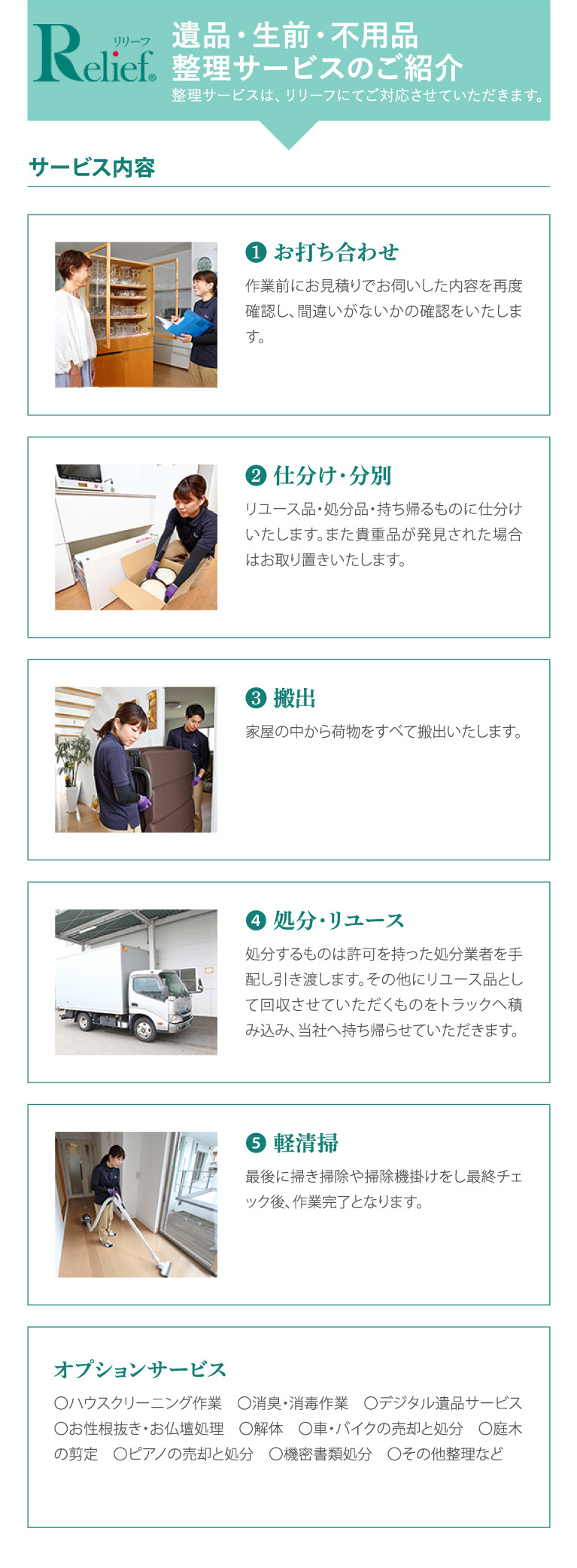 整理サービスの紹介