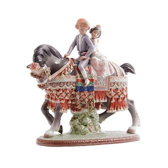 フィギュア「馬に乗る少年と少女」
